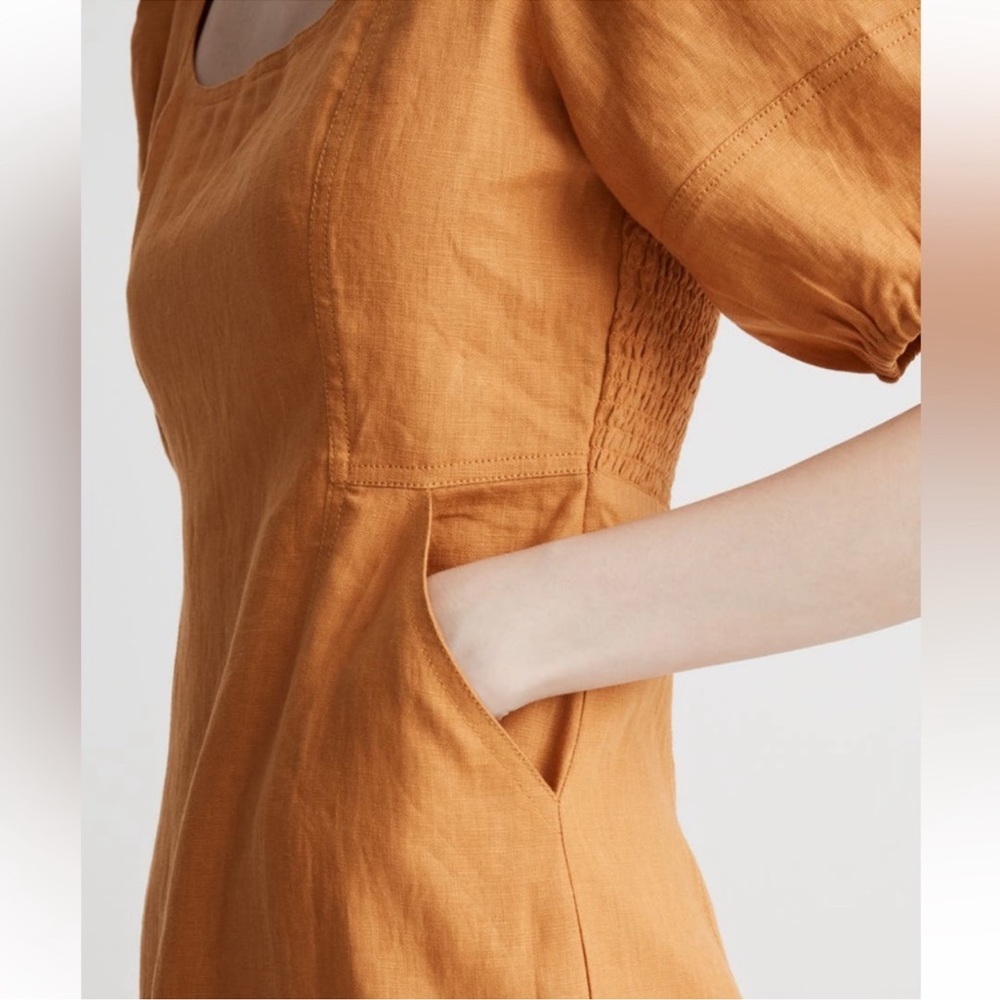 Perfect spring orange dress with pockets - Picture 3 of 7